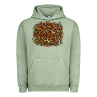 Pigment Oil Green leopard leather turquoise background Urban Hoodie - RanaPortraitStore
