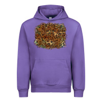 Tulip leopard leather turquoise background Urban Hoodie - RanaPortraitStore