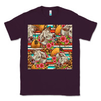 Plum western cow with hay and flowers seamless pattern Classic Tee - FaDigitalArtStudio