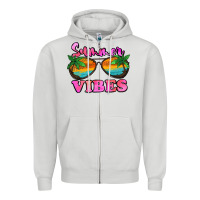 Dove Grey Summer Vibes Zipper Hoodie - Jasminsmagicworld