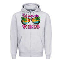Heather Grey Summer Vibes Zipper Hoodie - Jasminsmagicworld