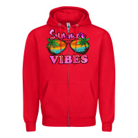 Red Summer Vibes Zipper Hoodie - Jasminsmagicworld