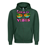 Sports Green Summer Vibes Zipper Hoodie - Jasminsmagicworld