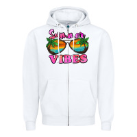 White Summer Vibes Zipper Hoodie - Jasminsmagicworld