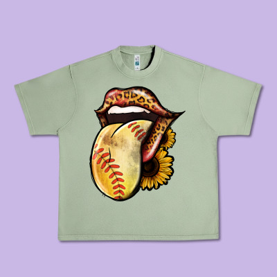 Softball Tongue Urban Heavy Tee Designed By Jasminsmagicworld
