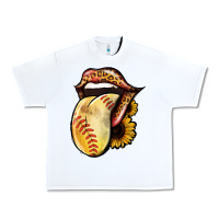White Softball Tongue Urban Heavy Tee - Jasminsmagicworld