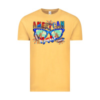 Vintage Mustard American babe Vintage Tee - CowhideDigitalArt