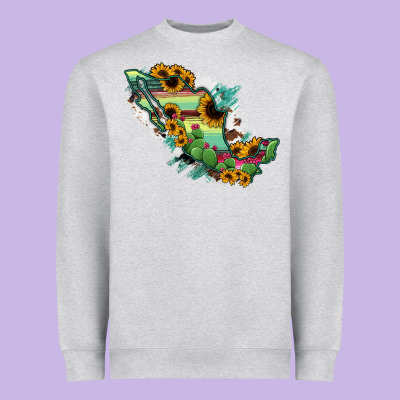 Mexico Map Heavyweight Sweatshirt Designed By Ranaportraitstore