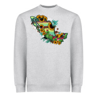 Heather Grey Mexico Map Heavyweight Sweatshirt - RanaPortraitStore