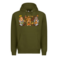 Army Green fall gnomies Premium Hoodie - BarkalooDesign