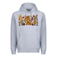 Heather Grey fall gnomies Premium Hoodie - BarkalooDesign