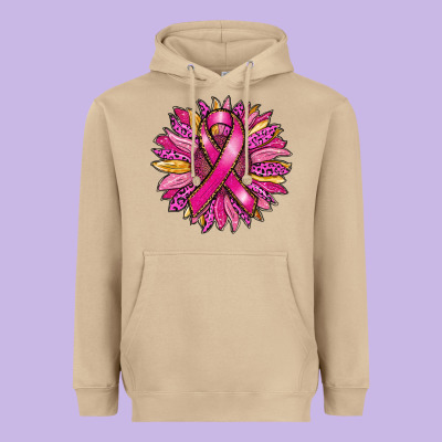Breast Cancer Sunflower Heavyweight Hoodie Designed By Ranaportraitstore