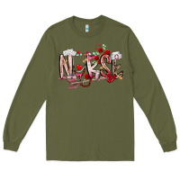 Army Green nurse valentines day Long Sleeve Tee - RacoonDesign