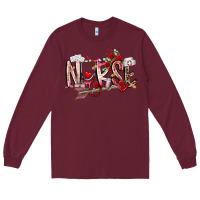 Burgundy nurse valentines day Long Sleeve Tee - RacoonDesign