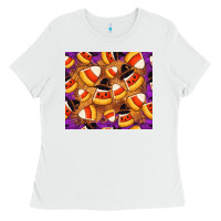 White Candy Pattern Ladies Tee - CowhideDigitalArt