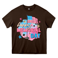 Chocolate Brown Happy Memorial Day Heavy Core Tee - FaDigitalArtStudio