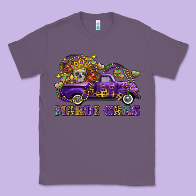 Mardi Gras Skull Truck Classic Tee Designed By Fadigitalartstudio