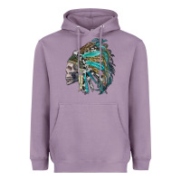 Lavender western indian headdress with skull Heavyweight Hoodie - RanaPortraitStore