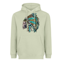 Matcha western indian headdress with skull Heavyweight Hoodie - RanaPortraitStore