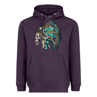 Plum western indian headdress with skull Heavyweight Hoodie - RanaPortraitStore