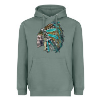 Sage western indian headdress with skull Heavyweight Hoodie - RanaPortraitStore