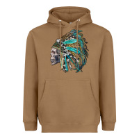 Toasted Coconut western indian headdress with skull Heavyweight Hoodie - RanaPortraitStore