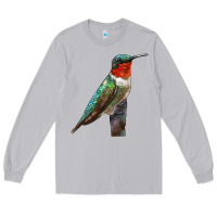 Moon Dust Ruby Throated Hummingbird Bird Long Sleeve Tee - LillyAllenDesigns