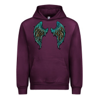 Mauve Wine turquoise leopard wings Urban Hoodie - RanaPortraitStore