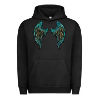 Pigment Black turquoise leopard wings Urban Hoodie - RanaPortraitStore
