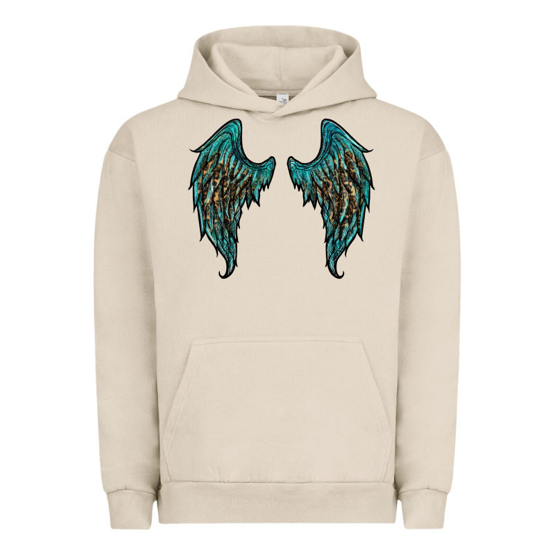 Turquoise Leopard Wings Urban Hoodie by RanaPortraitStore | Teevron