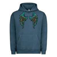 Pigment Midnight Navy turquoise leopard wings Urban Hoodie - RanaPortraitStore