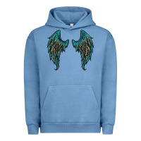 Pigment Pebble Blue turquoise leopard wings Urban Hoodie - RanaPortraitStore