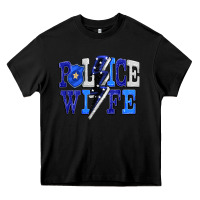 Black Police wife Heavy Core Tee - FaDigitalArtStudio