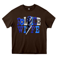 Chocolate Brown Police wife Heavy Core Tee - FaDigitalArtStudio