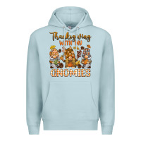 Blue Mist thanksgiving with my  gnomies Premium Hoodie - BarkalooDesign