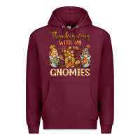 Burgundy thanksgiving with my  gnomies Premium Hoodie - BarkalooDesign