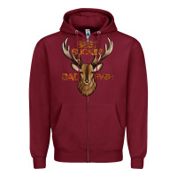 Burgundy best buckin' dad ever deer Zipper Hoodie - Jasminsmagicworld