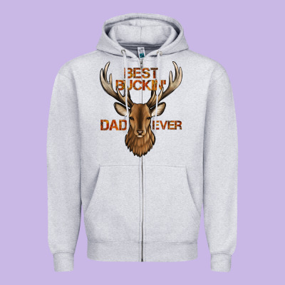 Best Buckin' Dad Ever Deer Zipper Hoodie Designed By Jasminsmagicworld