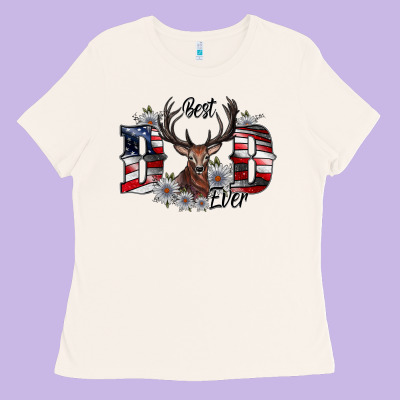 Best Dad Ever Ladies Tee Designed By Cowhidedigitalart