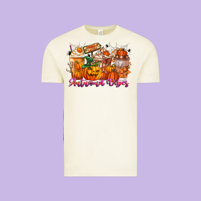 Thanks A Latte Autumn Vibes Vintage Tee Designed By Cowhidedigitalart