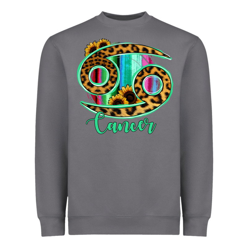 Cancer Zodiac Sign Sunflower Leopard Serape Heavyweight Sweatshirt by RanaPortraitStore | Teevron