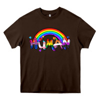 Chocolate Brown Human pride Heavy Core Tee - FaDigitalArtStudio