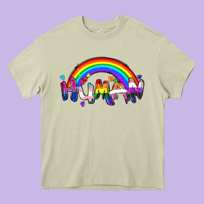 Human Pride Heavy Core Tee Designed By Fadigitalartstudio