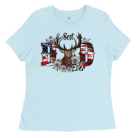 Baby Blue Best Dad Ever Ladies Tee - CowhideDigitalArt