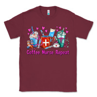 Burgundy Coffee Nurse Repeat Nurse Coffee Cups Classic Tee - FaDigitalArtStudio
