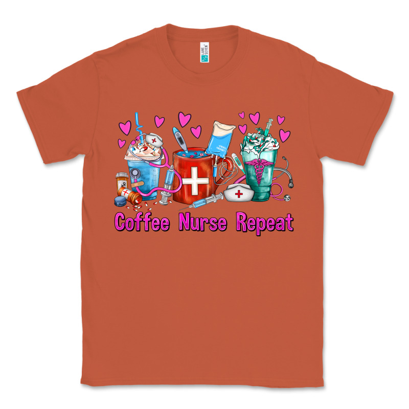 Coffee Nurse Repeat Nurse Coffee Cups Classic Tee by FaDigitalArtStudio | Teevron