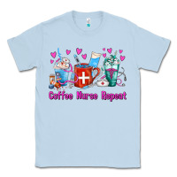 Dusty Blue Coffee Nurse Repeat Nurse Coffee Cups Classic Tee - FaDigitalArtStudio
