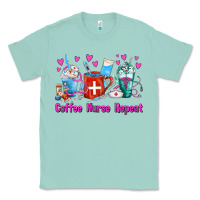 Seafoam Coffee Nurse Repeat Nurse Coffee Cups Classic Tee - FaDigitalArtStudio