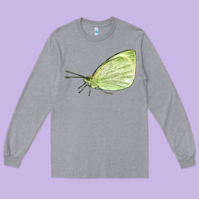 Cabbage White Butterfly Long Sleeve Tee Designed By Lillyallendesigns