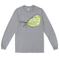 Heather Grey Cabbage White Butterfly Long Sleeve Tee - LillyAllenDesigns